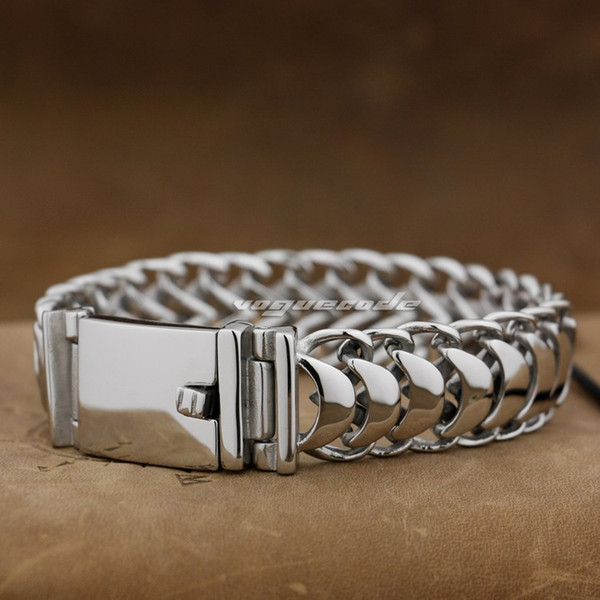 10 Length 316L Stainless Steel Mens Biker Rocker Bracelet 5E007A Punk Jewelry