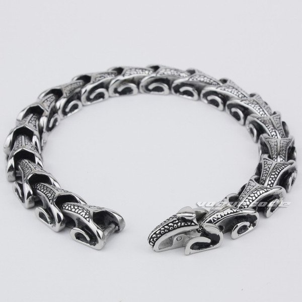 10 Lengths 316L Stainless Steel Mens Dragon Bracelet 5A001