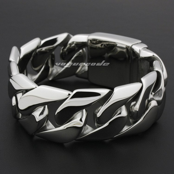 8 Length Huge Heavy 316L Stainless Steel Mens Biker Rocker Punk Bracelet 5D002