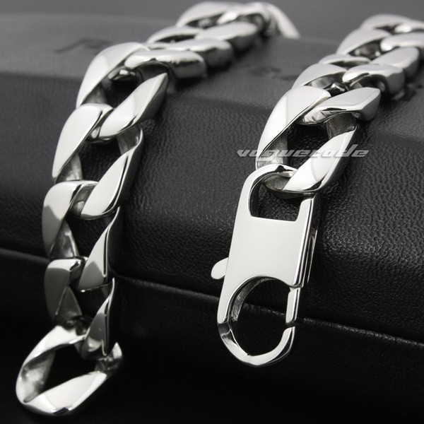 10 Lengths 316L Stainless Steel Mens Bracelet Diamond Curb Cuban Chain 5A002