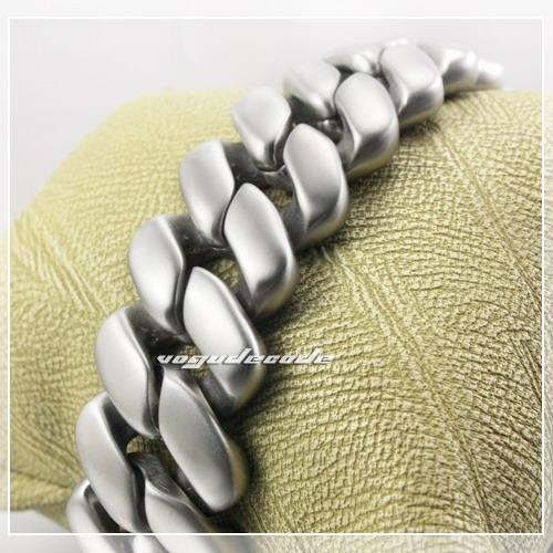 Various Lengths Huge & Heavy 316L Brush Stainless Steel Biker Bracelet 5D007BR