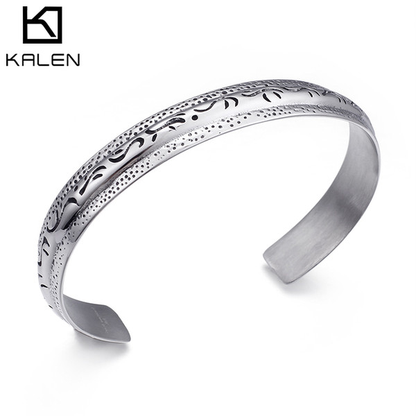 Bangle For Men 67mm Diameter Stainless Steel 304 Metal Top Bracelets Male Jewelry OEM accepted From KALEN