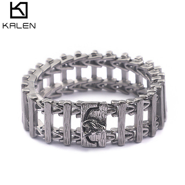 220MM 316L Titanium Stainless Steel Animal Bracelet For Men Men's Traditional Charm Jewelry wholesale online KALEN