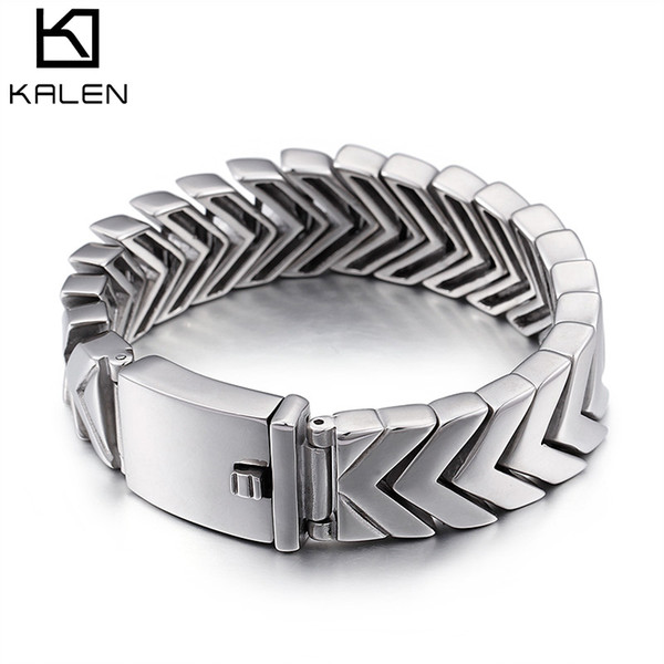 Bracelets For Men 210MM Fashion Punk 316 Stainless Steel Polished Charm Chain Bracelet Drop Shipping Jewelry