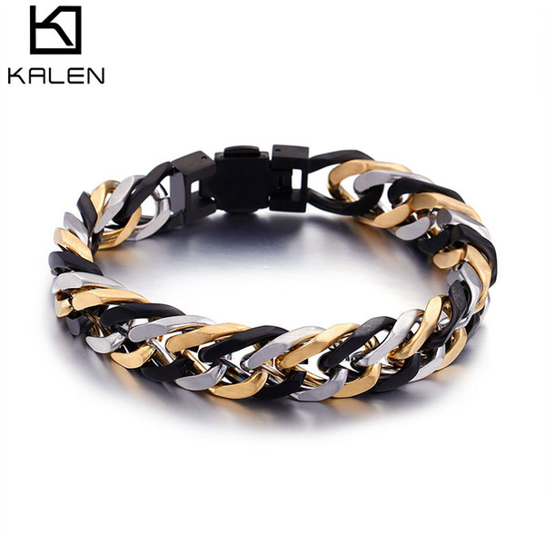 225MM Colorful Cool 316 Titanium Stainless Steel Halloween Gift Bracelet For Men Camo Charm Jewelry KALEN