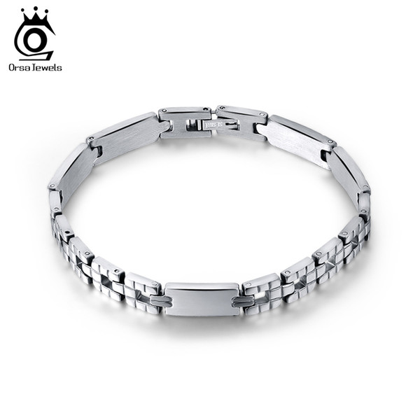 Men Women Jewelry Bracelet links & chains Silver Color Stainless Steel Bracelet Bangle Male Accessory Wholesale GTB33