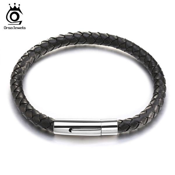 Wholesale 21cm Vintage Genuine Leather Bracelet Cool Man Wristband Jewelry Unisex Girls Woman Knit Bracelets GTB42