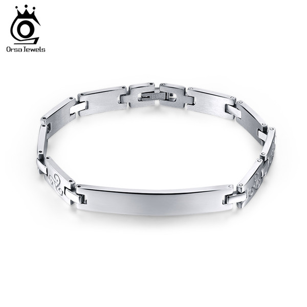 2017 New Style Wristband Stainless Steel Men Bracelets Bangle Charms Pulsera For Women Men's Jewelry Hot sale GTB38