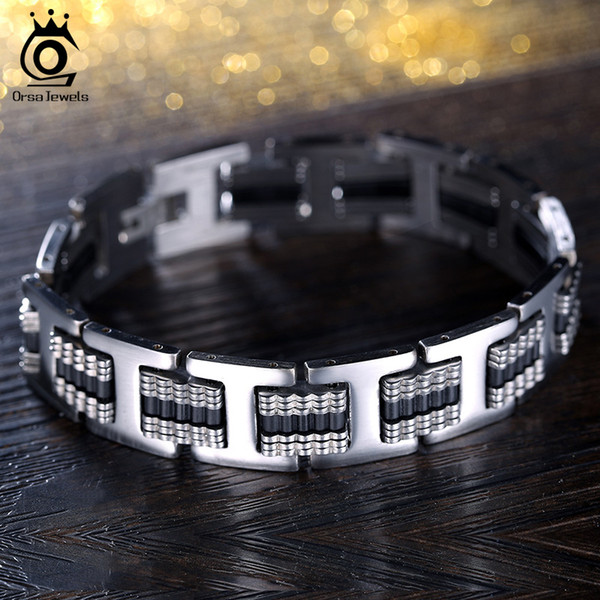 Silicone Tension Mount Design Men's Bracelet Fashion Charming Cool Gift for Boy Friend 20.3 CM GTB12