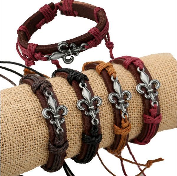 High Quality Mix Sale Bracelets DIY Fashion Arrowhead Pattern Charms Infinity Leather Bracelets Bangles For Men Jewelry