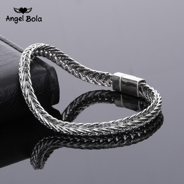 Retro Vintage Bracelet Punk Full Magnetic Interface Arc Elastic Snake Cuff Bracelet Charm Bone City Bracelet Plating Ancient Silver