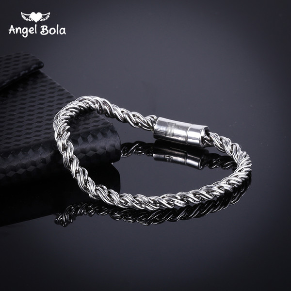 Europe and America Hot Bracelet Men's Health Ancient Silver Bracelet Personalized twist chain Bracelet High Quality 2018 Hot Sale Wholesale