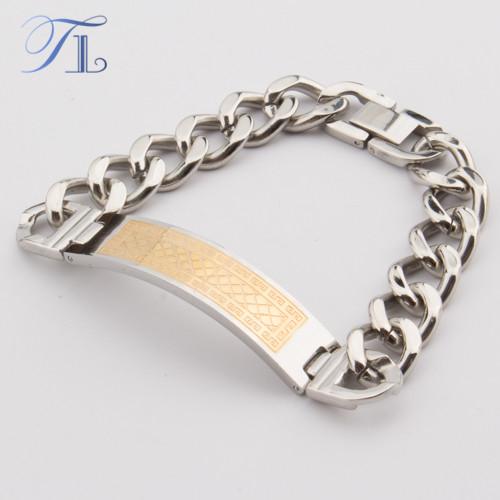 TL Fashion Stainless Steel ID Bracelets Silver Plated Sport Business Style Mature Men Bracelets AAA+ High Quality Never Fade