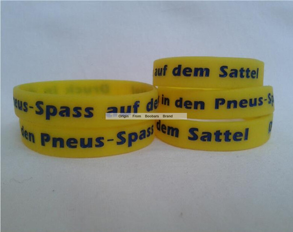 500pcs/Lot Cheap Yellow Silicone Wristband With Text debossed Promotion Sports Bracelet For Promotion