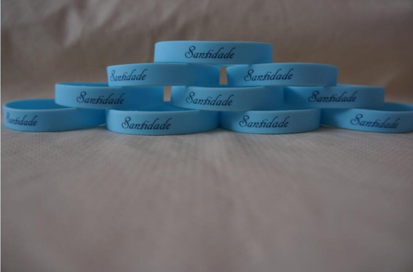 100PCS diy Logo Silk Screen Print Gift Wristband