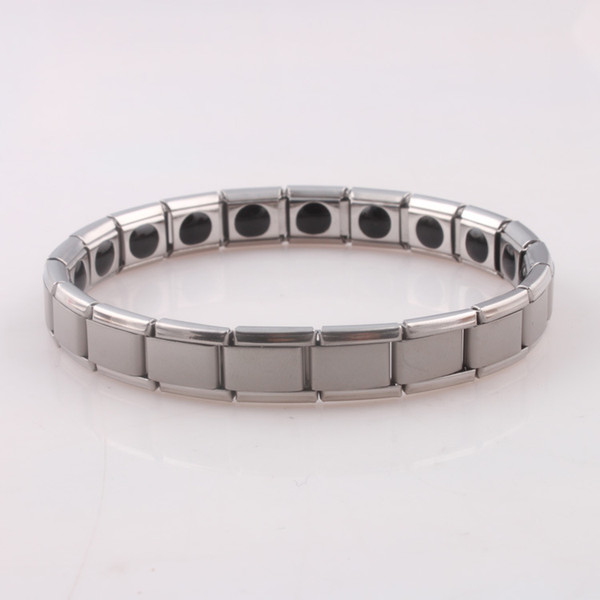 Silver Stainless Steel Bracelet Fashion Men/Women Jewelry Bracelets Bangle for Birthday Gift Titanium Steel Health Care Magnetic Germanium