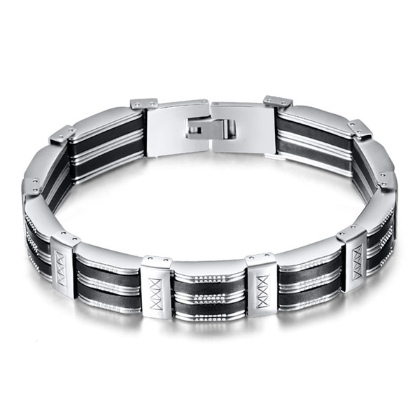 Link Chain Bracelets Wholesale New Fashion Grade Quality Stainless Steel Bracelets Personality Geometric Titanium Men Bracelets LBR049