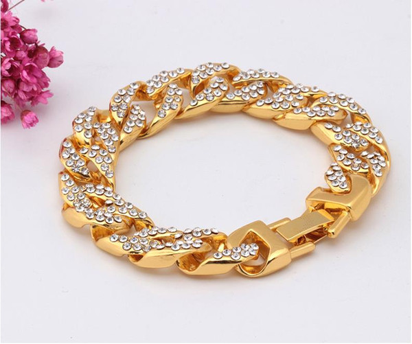 New fashion trends in Europe and the United States personality accessories Bracelet exquisite luxury diamond ring gold-plated bracelet fashi