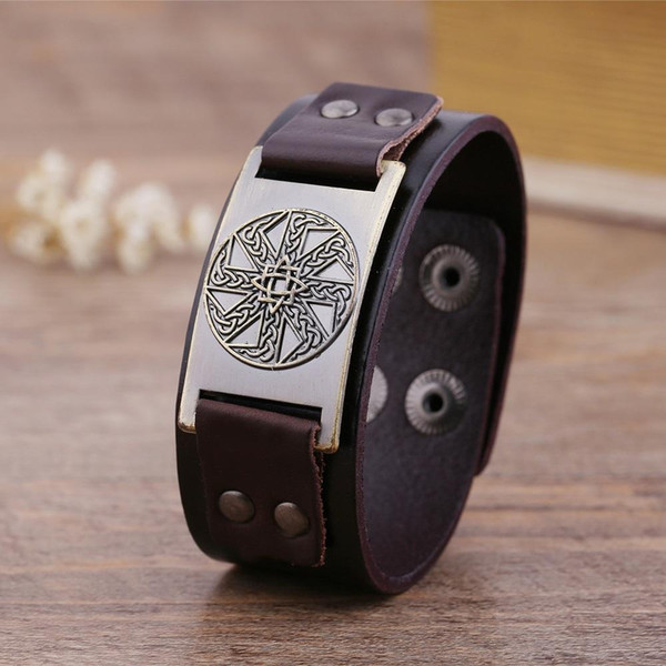 Factory Direct Sun Wheel Lucky Bangles Mixed Color Adjustable Bracelets Montre Mens Geniuen Leather Bracelets