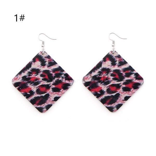 New style wood earrings with rhombus print wood earrings wooden dangle and wooden chandelier gift for girl and lady