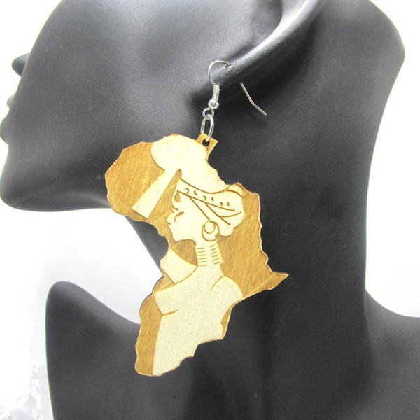 Wholesale- Free Shipping! 2017 African Women Wooden Earrings