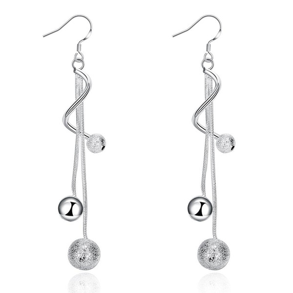 Wholesale- E276 Wholesale! Wholesale silver Earrings, silver fashion jewelry, fashion Earrings long earrings jewelry