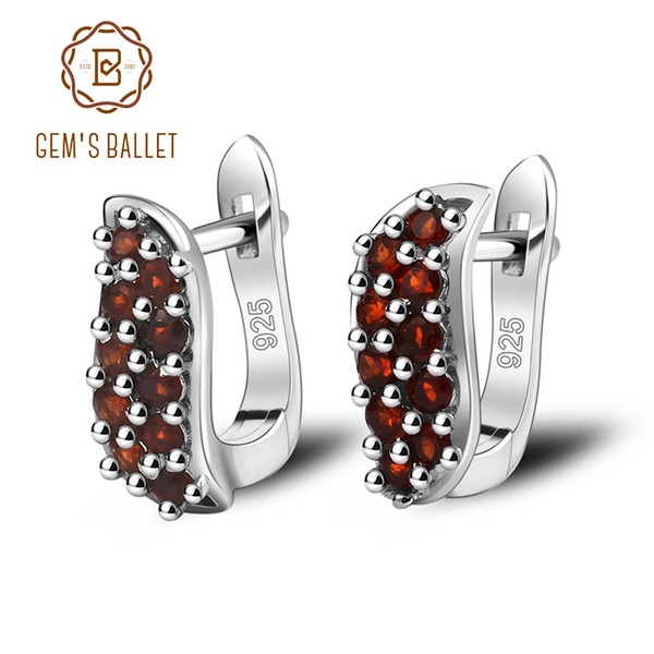 Gem's Ballet Natural Garnet 925 Sterling Silver Earrings For Women Party Dating Romantic Pomegranate Granules Earring Jackets S18101307