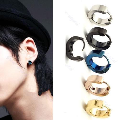 10Pcs/Lot Titanium Steel Man Ear Clip On Ear Earrings Studs Free Shipping