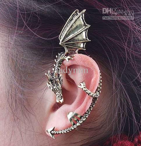 24PCS/Lot Chriatmas Party Using,Vintage Wings Dragon Earrings Men/Women's Earrings ,Free shipping