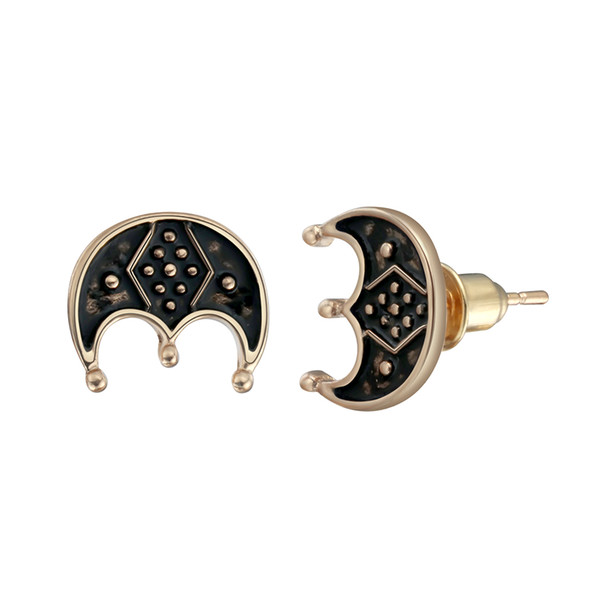 Vintage Small Three-legged Lunula Studs Earrings Scandinavian Norse Viking Symbol Pagan Earring