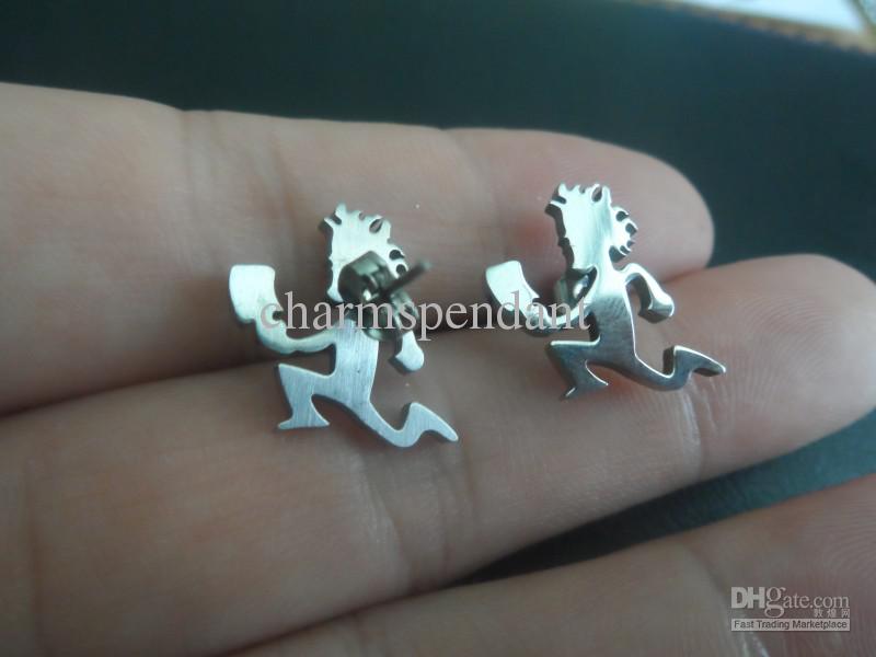 10pairs hot selling performer Hatchet man stainless Steel hatchetman charms Earring studs ICP for XMAS jewelry