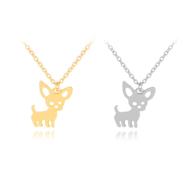 Fashion pet dog shape necklace, love dog pendant sweater chain