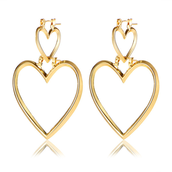 Wholesales Silver Gold Hoop Earrings Hollow Heart Women Earring Fashion Earrings Designer Jewelry Des Boucles D'oreilles Statement Earrings