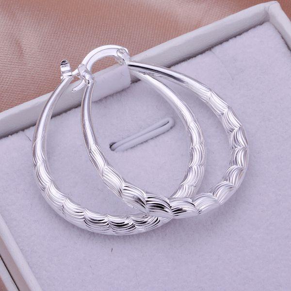 Wholesale- Hot! 925 jewelry silver plated earring ,fashion jewelry For Women, Yu Wen oval ear rings - small /DOAWWBOV YVPXGZYH