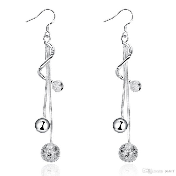 Wholesale- E276 Wholesale! Wholesale silver Earrings, silver fashion jewelry, fashion Earrings long earrings jewelry