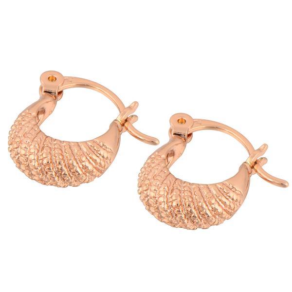 Wholesale- GUSSIARRO Free Shipping Wholesale Vintage Rough Rose Gold-Color Hoop Women Earrings No Nickel