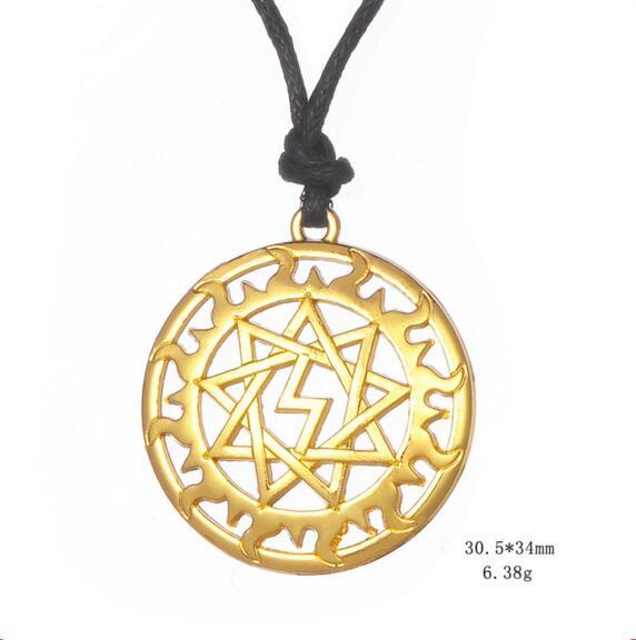 Wiccan Giant Inglii Slavic Sun Talisman Perunitsa Ethnic Pendant Necklace Maxi Colar Amulet Viking Jewelry for Unisex