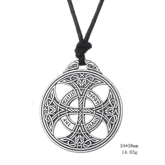 Vintage Asatru Double Side Pendant Charm Necklace Pagan Knot Amulet Talisman Rope Chain For Men Drop Shipping