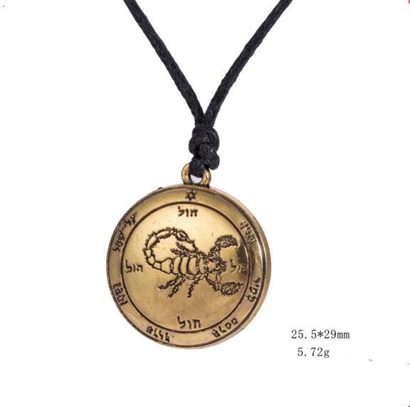 Gold/Silver Color Key of Solomon Men Pendant &Necklace Ethnic Scorpion Mars Amulet For Men and Women Jewelry