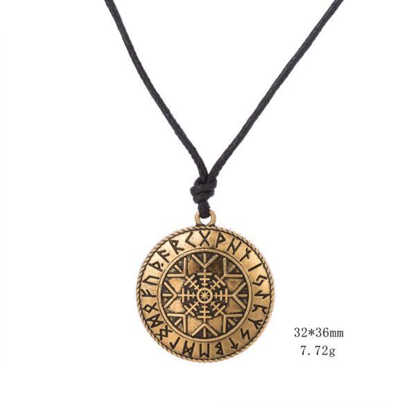 Viking Compass Vegvisir Choker Helm of Awe Aegishjalmur Nordic Runes Charm Pendant Necklaces Scandinavian Amulet Jewelry