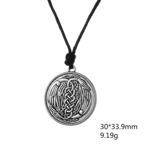 Hot Selling Animal Amulet Eagle Medallion Pedant Charm Necklace Norse Viking Talisman Gothic Jewelry Drop Shipping