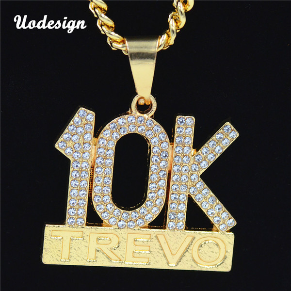 Cuban Link Chain Hiphop Necklace Men Jewelry Gift Men Hip Hop Full Rhinestone Letter 10KM Pendants Necklaces Bling Bling Letters