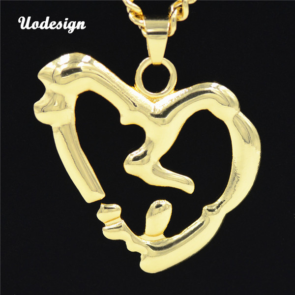 Heart Shape Necklace & Pendant Charm For Men Women Gold Silver Color Cubic Necklace Hip Hop Jewelry For Men