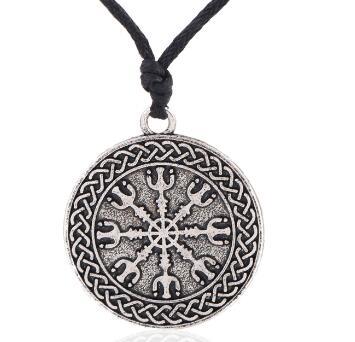 lemegeton Awe of Tray Metal Coin Necklace Antique Silver Pendant Jewelry Religious Charm Necklace for Unisex Mens Jewellery