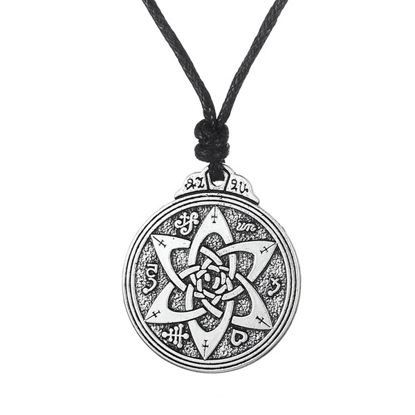 Lemegeton Flower of Life Zinc Alloy Pendant Chain Designer Necklace For Anniversary Gifts Vintage Round Charms Necklace