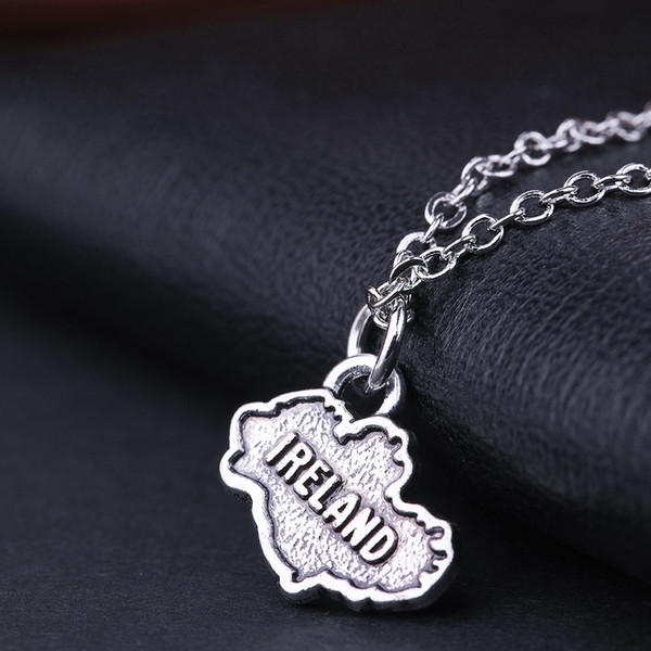 lemegeton Fashion Antique Silver Zinc Alloy Italy Ireland Africa World Shaped Map Charm Women Necklace Jewelry