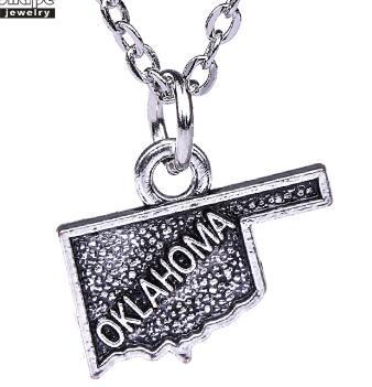 lemegeton Newest Dropshipping Wholesale Alloy Material Antique Silver Color Map And Letter Charm Men Accessories Necklace