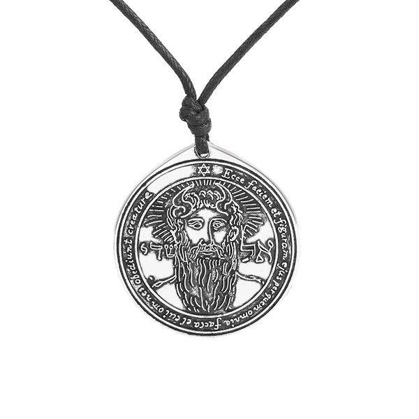 Lemegeton Metatron Talisman The Key Of Solomon Pendant Necklace Zinc Alloy Antique Color Mens Necklace Hot Sale Wiccan Jewelry