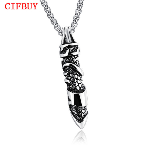 Military Bullet Pendant Necklaces For Cool Men Dragon Skin Design Box Link Chain Blessing Birthday Gift Dropshipping GX1205