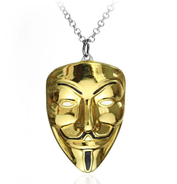 Europe Around Film V Killers Mask Necklace Pendants Tide Male Hip - Hop Accessories Wholesale Gold Chains Choker For Men Jewelry Gift